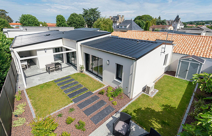 la bocaine vue drône maison plain pied la roche sur yon